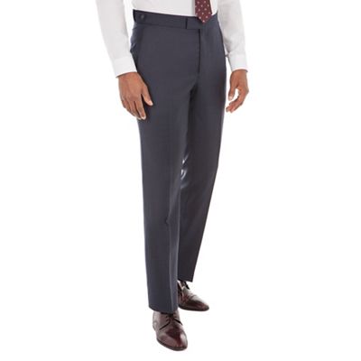 Hammond & Co. by Patrick Grant Blue semi plain front tailored fit savile row suit trouser